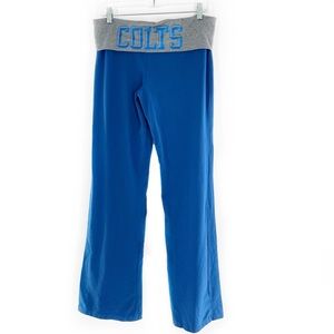 NFL Team Apparel Indianapolis Colts Flare Leg Pants w/Fold-Over Waist Size Large